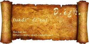 Dakó Ábel névjegykártya