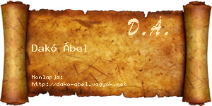 Dakó Ábel névjegykártya