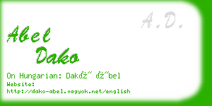 abel dako business card