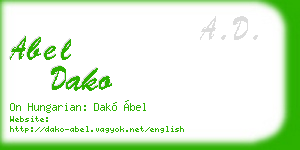 abel dako business card